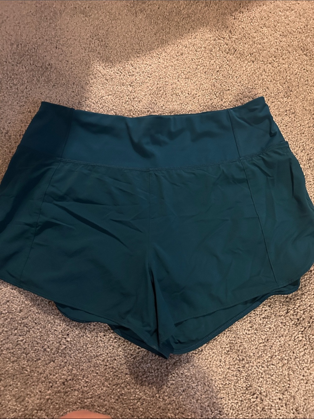 Athleta Deep Teal High-Rise Athletic Shorts